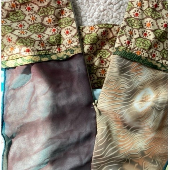 Tracy Evans Limited Vintage Patchwork Mixed Media Mini Skirt Size: 15 - Picture 2 of 9